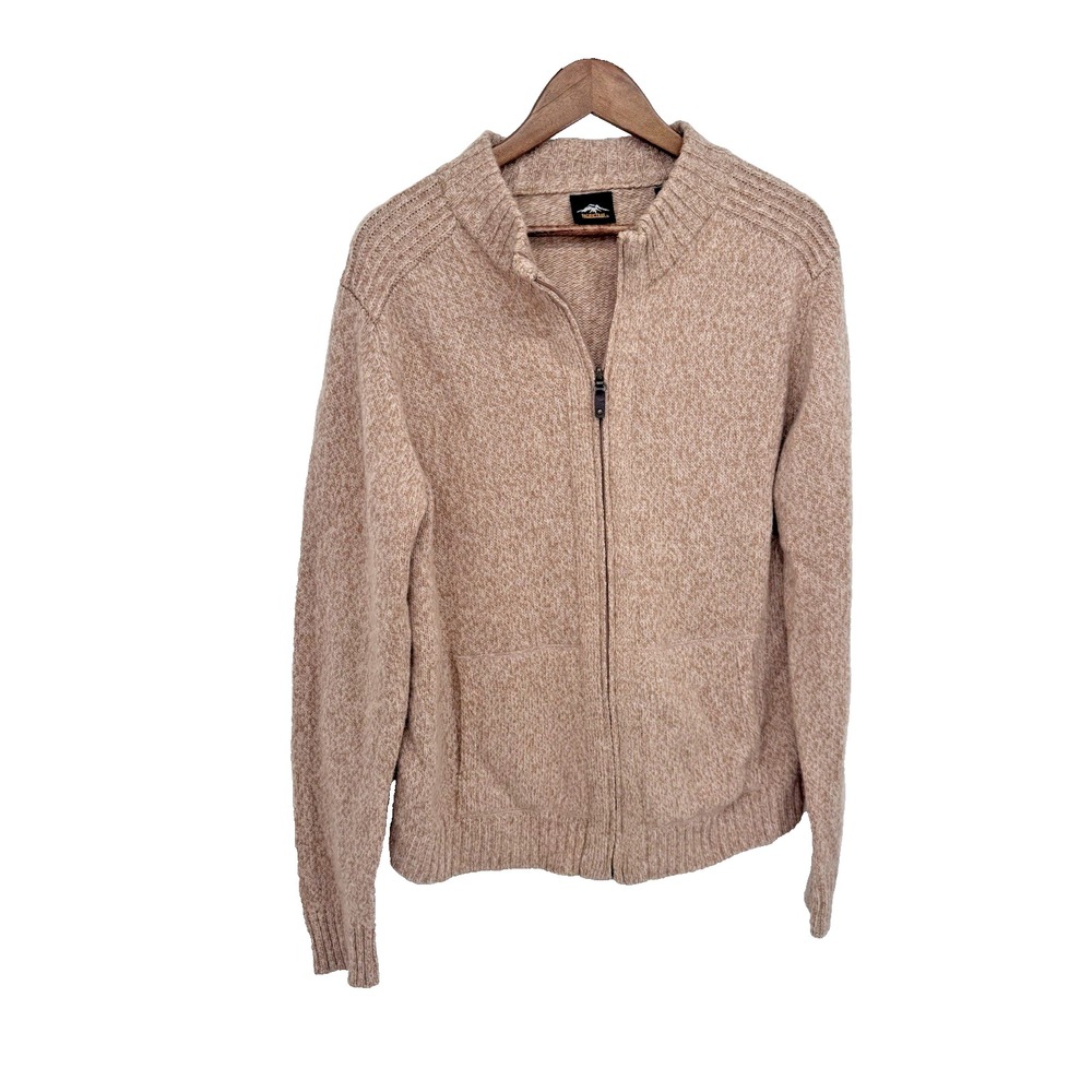 VTG cardigan sweater Men M Lambswool capsule minimalist cozy winter Pacific Trai